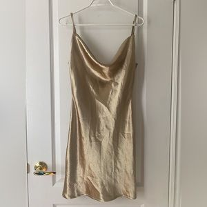 Gold Mini Satin Dress
